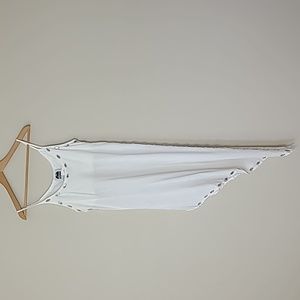 Cotton Swimsuit Cover Up Asymmetrical Embelished Slit Dress